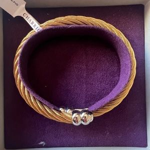 CHARRIOL Celtic Stainless Steel Bangle W/Gold Finish